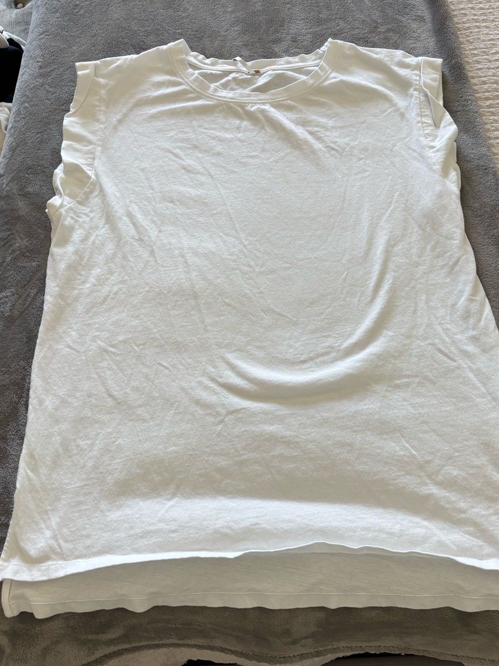 Free People White Sleeveless Crewneck Tank